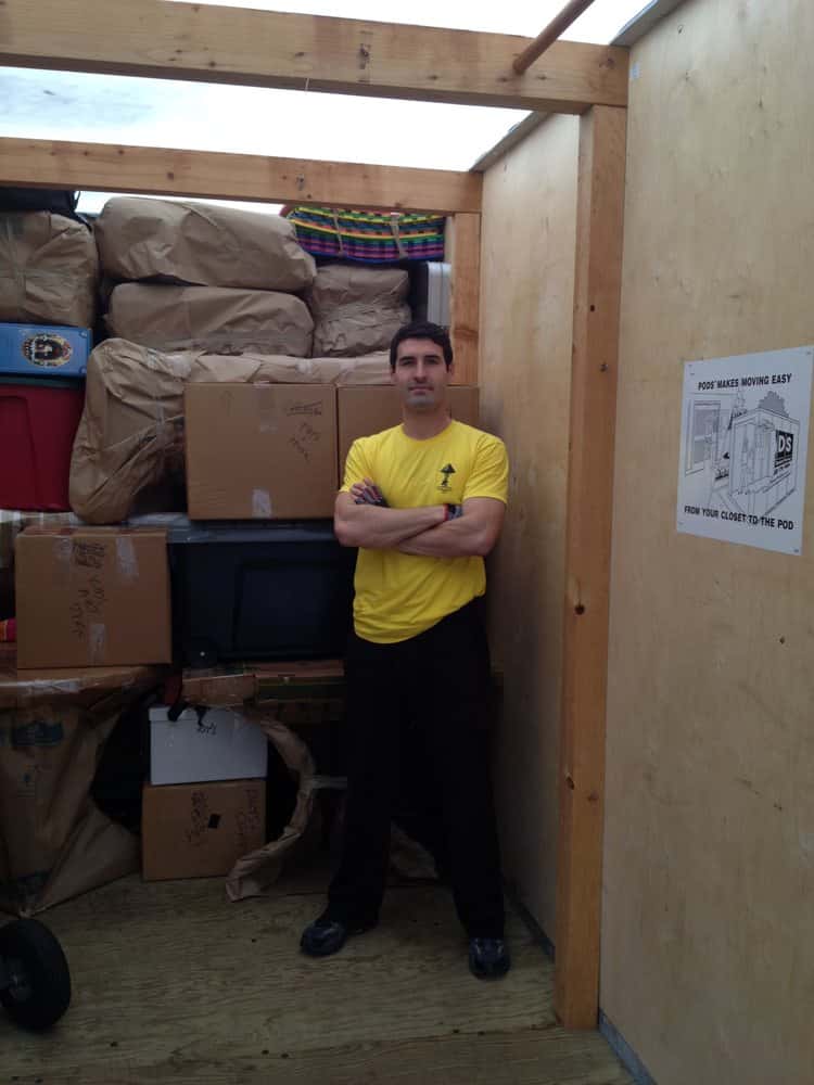 A Pyramid mover protecting belongings