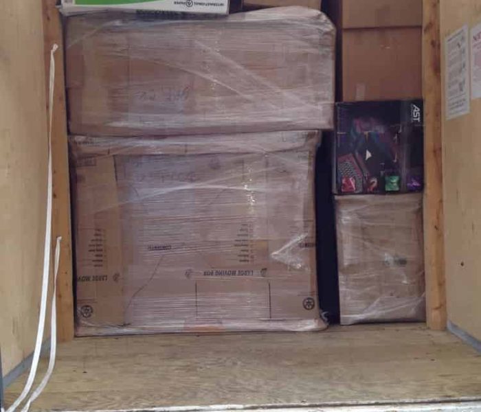 Pyramid loading and stacking a POD for cross country moving.