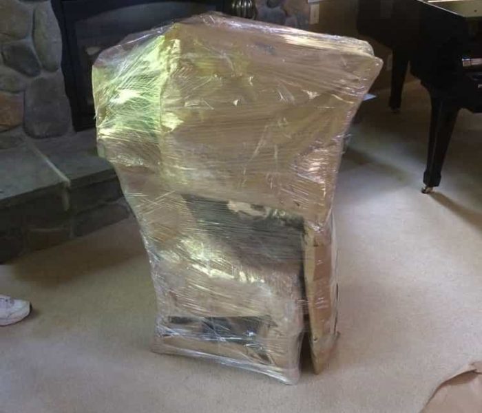 Pyramid wrapped 2 chairs together and ready for transportation.