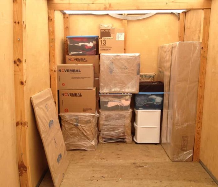 Pyramid Movers loading and stacking a POD for cross Country Move.