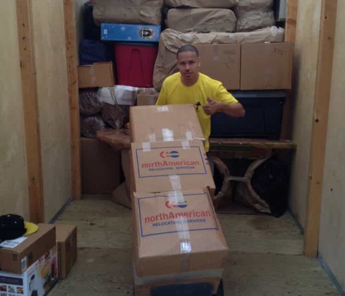 Mover moving some boxes