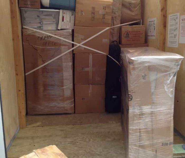 Pyramid loading and stacking a POD for cross country moving.
