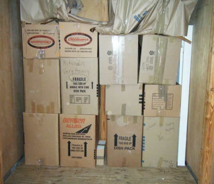 Pyramid Movers loading and stacking a POD for cross Country Move.