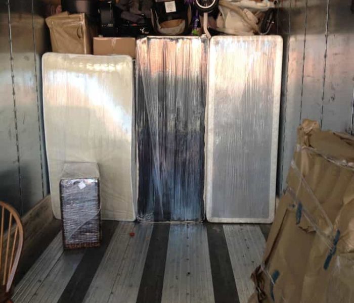 Pyramid Movers loading and stacking a trailer for cross Country Move.