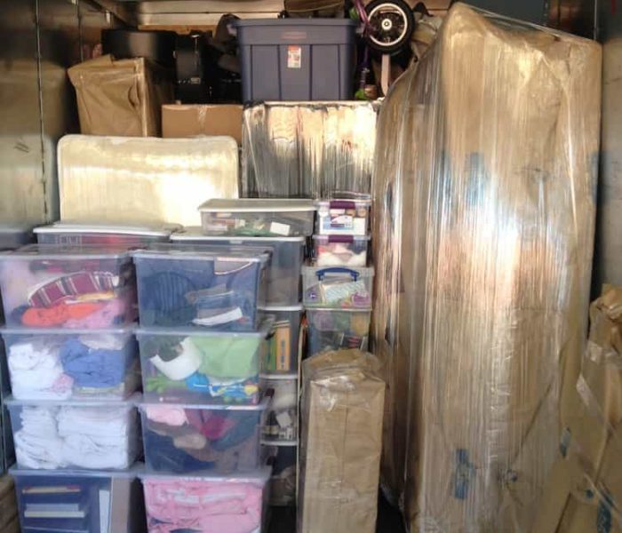 Pyramid Movers loading and stacking a Trailer for cross Country Move.