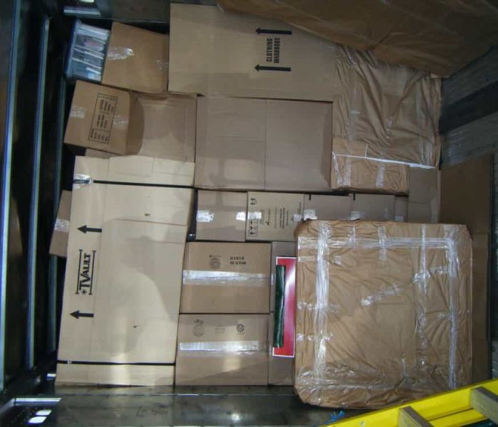 Pyramid Movers loading and stacking a Trailer for cross Country Move.
