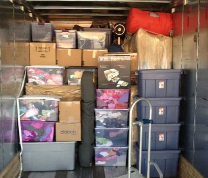 Pyramid Movers loading and stacking a Trailer for cross Country Move.